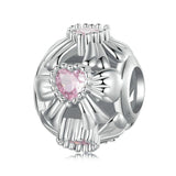 925 Sterling Silver Platinum Plated Sweet Bow Diy Beads