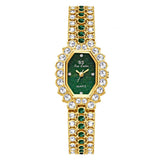 Sparkling Full Diamond Women Watch - Niche Glitter - Golden Green