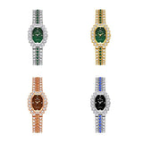 Sparkling Full Diamond Women Watch - Niche Glitter - Golden Green