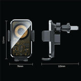 15w Fast Car Vent Wireless Charger with Intelligent Induction - Tarnish