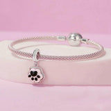 925 Sterling Silver Platinum Plated Luminous Cat Claw Pendant