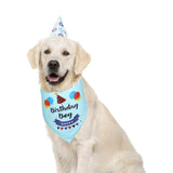 Pet Birthday Saliva Towel Double Cotton Triangle Scarf - Pink