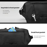 3 Point Strap Men Cycling Chest Bag Anti Sway Design - Black