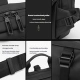 3 Point Strap Men Cycling Chest Bag Anti Sway Design - Black