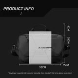 3 Point Strap Men Cycling Chest Bag Anti Sway Design - Black