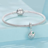 925 Sterling Silver Platinum Plated Lucky Clover Dice Bracelet
