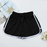 High Waist Straight Yoga Shorts Women Casual Loose Outerwear - White - S