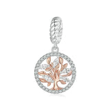 925 Sterling Silver Rose Gold Tree Of Life Pendant