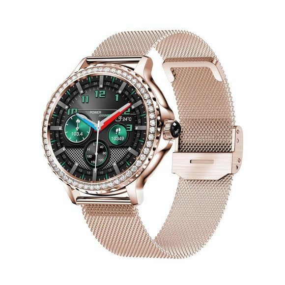 1.3 Inch Ip68 Waterproof Colour Screen Smart Watch Support Heart Rate / Blood Pressure / Blood Oxygen Monitoring - Gold
