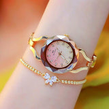 Sparkling Aurora Star Diamond Chain Watch for Women - Silver