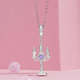 925 Sterling Silver Retro Pattern Candlestick Pendant In