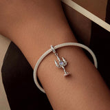 925 Sterling Silver Retro Pattern Candlestick Pendant In