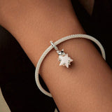 925 Sterling Silver Platinum Plated Luminous Cat Star Pendant