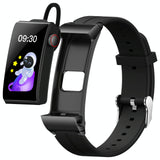 1.5 Inch Silicone Band Earphone Detachable Ip68 Waterproof Smart Watch Support Bluetooth Call - Black
