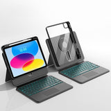 Universal Rotatable Magnetic Keyboard Case For Ipad 10.5 / 10.2 - Suspended Slide Rail Protection - Black - For Ipad 10.5 / 10.2