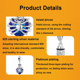 925 Sterling Silver Heart Pendant With Beaded Detail - Blue