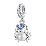 925 Sterling Silver Adorable Crab Pendant