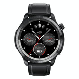 1.39 Inch Ip67 Waterproof Leather Band Smart Watch Supports Bluetooth Call / Blood Oxygen / Body Temperature Monitoring - Black