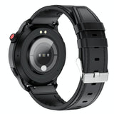 1.39 Inch Ip67 Waterproof Leather Band Smart Watch Supports Bluetooth Call / Blood Oxygen / Body Temperature Monitoring - Black