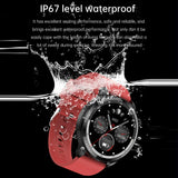 1.39 Inch Ip67 Waterproof Leather Band Smart Watch Supports Bluetooth Call / Blood Oxygen / Body Temperature Monitoring - Black