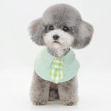 Pet Shawl Scarf Saliva Towel Dog Clothes Accessories - Size S - Green