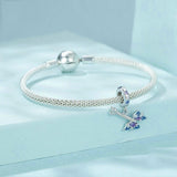 925 Sterling Silver Platinum Plated Butterfly Bass Pendant