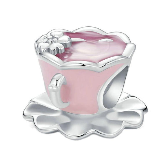 925 Sterling Silver Flower Beaded Bracelet For Coffee Lovers