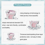 925 Sterling Silver Flower Beaded Bracelet For Coffee Lovers