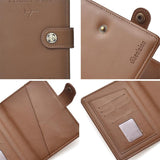 Multi Functional Passport Case With Buckle Dibaoleiou Pu Leather - Brown