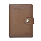 Multi Functional Passport Case With Buckle Dibaoleiou Pu Leather - Brown