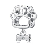 925 Sterling Silver Oxidized Paw Print Bracelet