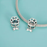 925 Sterling Silver Oxidized Paw Print Bracelet
