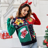 Women Small Snowflake Christmas Knit Sweater - Size S Dark Blue