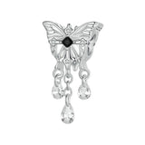 925 Sterling Silver Platinum Plated Butterfly Tassel Pendant