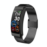 1.14 Inch Steel Band Earphone Detachable Smart Watch Support Bluetooth Call - Black