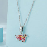 925 Sterling Silver Dachshund Pendant Animal Beads