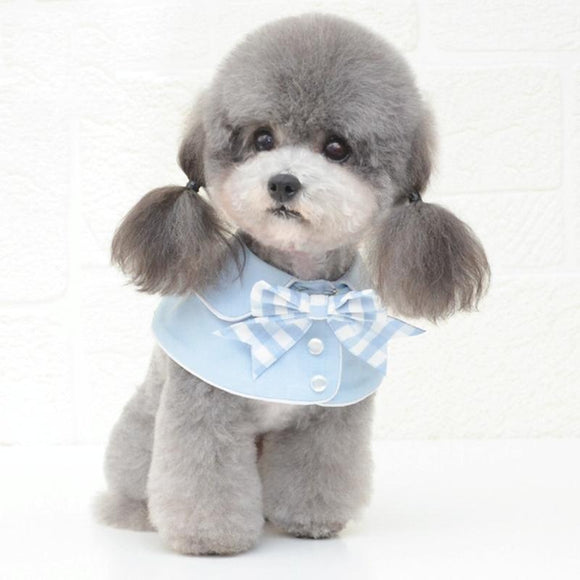 Pet Accessories Dog Small Shawl Bib Saliva Towel Triangle Scarf - Size M - Light Blue