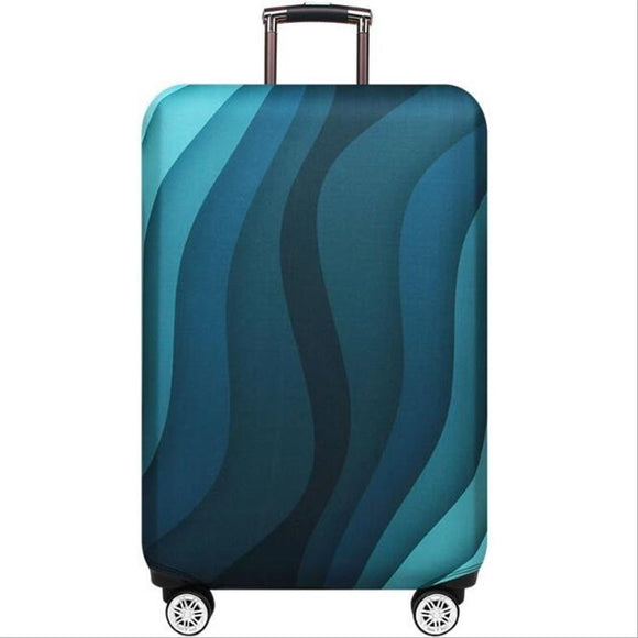22-24 Inch Travel Suitcase Dust Covers - Elastic & Abrasion-resistant - Green Ripple