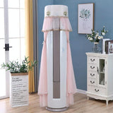 175cm Vertical Lace Air Conditioner Dust Cover - Round Column - White