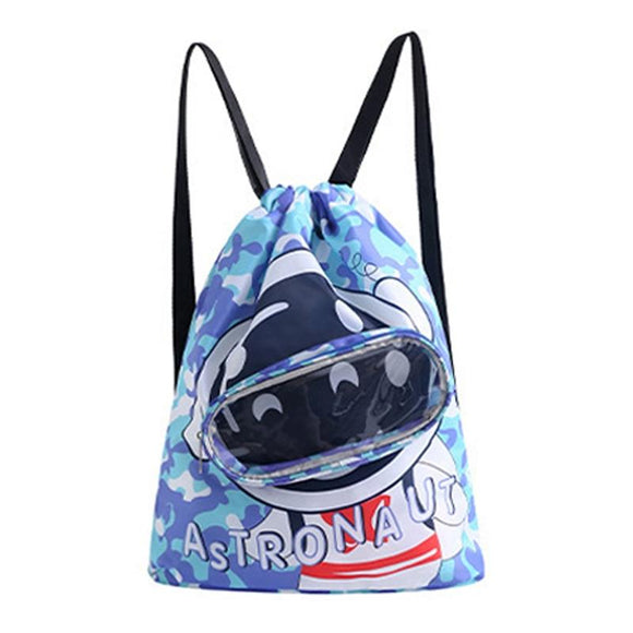 Kids' Swim Bag Cute Cartoon Beach Backpack Waterproof Dry / Wet Large 2 Layer - Blue - Small 1 Layer