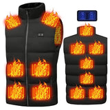 Winter Smart Dual-Control 13-Zone Charging Heating Vest - Black - M