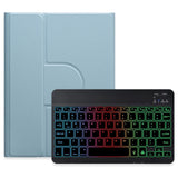 360 Degree Rotatable Bluetooth Keyboard Leather Case With Three-Colour Backlight - Mint Green - For Ipad Air 2022 / Ipad Pro 11 2021