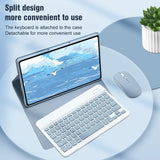 360 Degree Rotatable Bluetooth Keyboard Leather Case With Three-Colour Backlight - Mint Green - For Ipad Air 2022 / Ipad Pro 11 2021