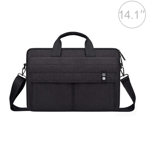 14.1 Inch Laptop Carrying Bag with Shoulder Strap - Handheld Briefcase Style - Black