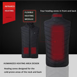 4 Area Single Control Usb Electric Heating Undershirt Intelligent Warm Vest - Black - L