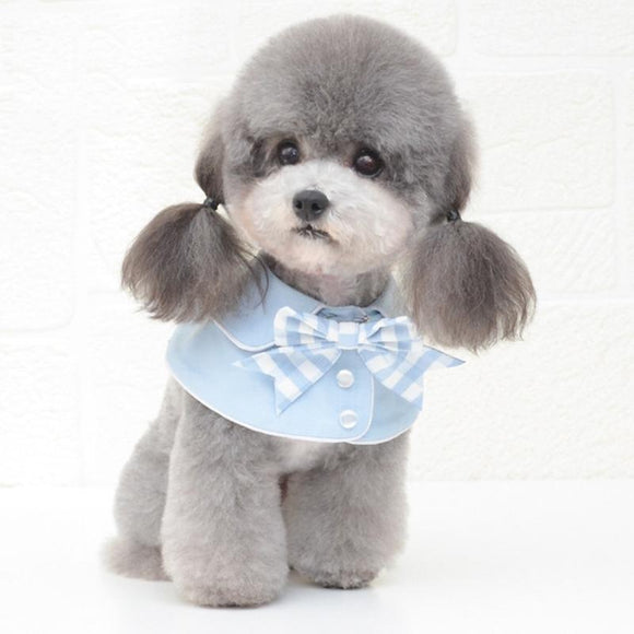 Pet Accessories Dog Small Shawl Bib Saliva Towel Triangle Scarf - Size L - Light Blue
