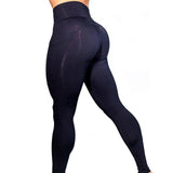 High Elastic Women Yoga Pants With Pockets Stretch Leggings For Jogging Workout And Running Size L - Black