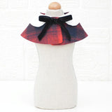 Dog Shawl Small Cloak Pet Bow Ttie Saliva Towel Pet Accessories - Size L - Red Grid