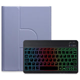360 Degree Rotatable Bluetooth Keyboard Leather Case With Three-Colour Backlight - Mint Green - For Ipad 10.2 2021 / Air 2019