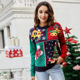 Women Small Snowflake Christmas Knit Sweater - Size L Dark Blue